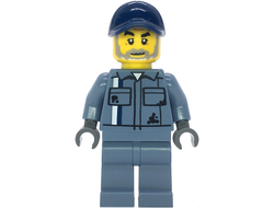 Scrapyard Worker - Male, Sand Blue Mechanic Uniform, Sand Blue Legs, Dark Blue Cap, Beard, n/a (cty1857)