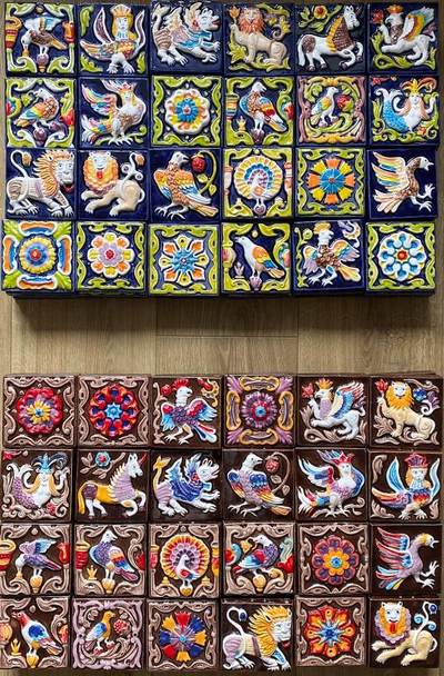 Изразцовая плитка "Древние символы" // 10*10