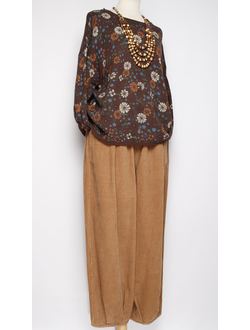 Брюки Бохо вельветовые "Бананы крупный вельвет" мокко р.50-54