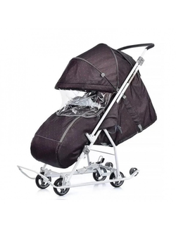 Санки-коляска NIKA kids «Наши детки 3-1К» в горошек шоколадный