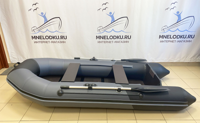 Моторная лодка Таймень NX 2850 слань-книжка киль графит/черный вид слева - MNELODKU.RU