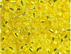 Японский бисер Toho 11/0 0032 Silver-Lined Lemon / Прозрачный лимон с серебряной линией внутри