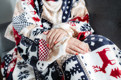 Зимние узоры и Грелка шарф Бежевая