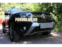 Защита радиатора Renault Duster 2015- black верх