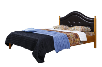 Кровать с мягким изголовьем КАЯ 1 из массива сосны 160 х 190/200 см