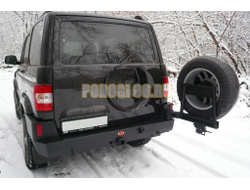 Задний силовой бампер серии Туризм на УАЗ Патриот 2005- (03.132.51)