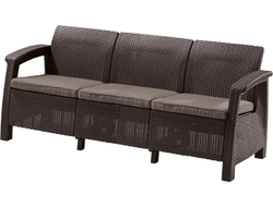 Диван пластиковый Корфу Макс коричневый