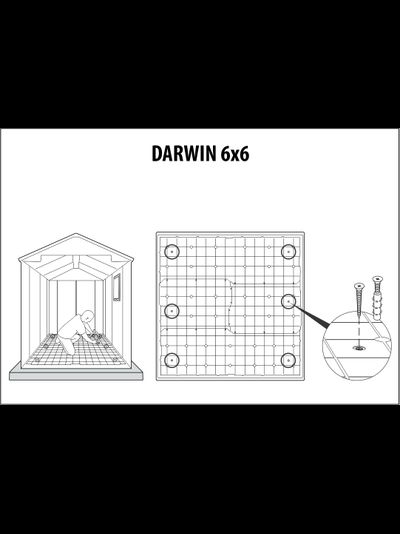 Сарай "Дарвин 6х6" (размеры 183 х 182 см), коричневый