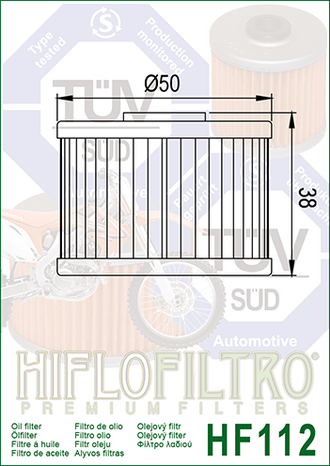 Масляный фильтр HIFLO FILTRO HF112 для Gas Gas // Honda // Kawasaki // Polaris // Suzuki