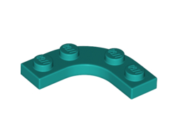 Plate, Round Corner 3 x 3 with 2 x 2 Curved Cutout, Dark Turquoise (68568 / 6323161)