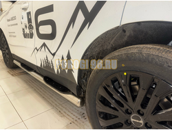 Пороги труба с проступью Папа Тюнинг d76 для JAECOO J6 2026-