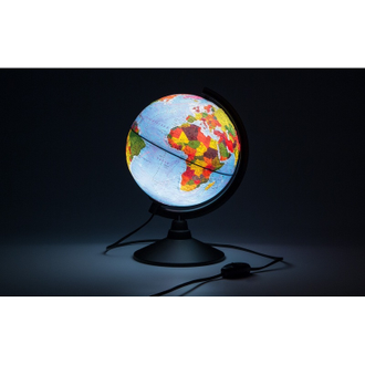 Глобус Globen, физико-политический с подсветкой рельефный, 210мм