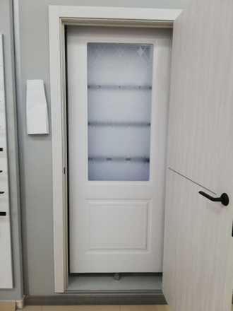 Дверь остекленная с покрытием винил «СК-2 Белый матовый»