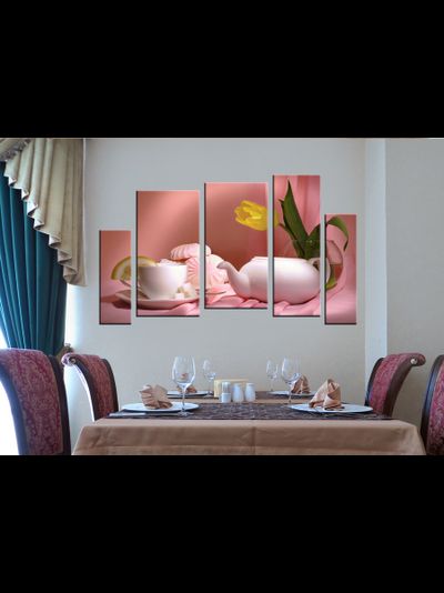 Модульная картина "Розовая легкость"