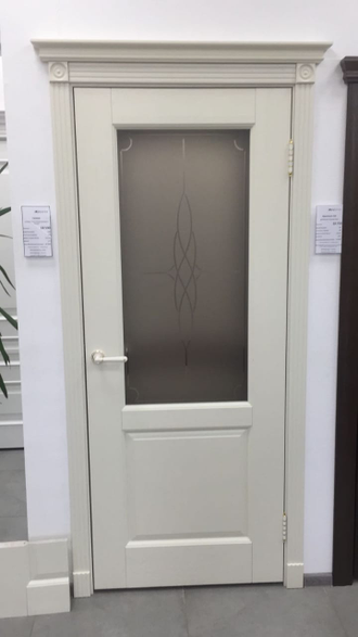 Межкомнатная дверь "Селена" эмаль слоновая кость (стекло)