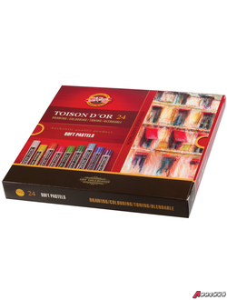 Пастель мягкая художественная KOH-I-NOOR «Toison D'or», 24 цвета, круглое сечение. 181047