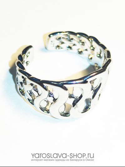 b-126. Стильное разъемное кольцо с цепочной вязьюю.