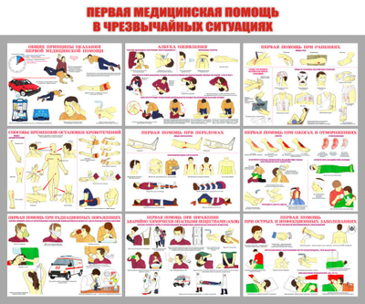 стенд "первая медицинская помощь при чрезвычайных ситуациях"
