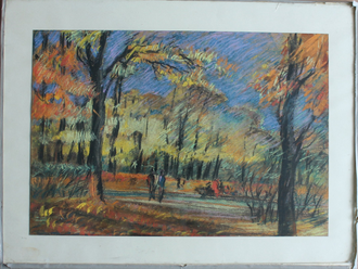 "Осень" бумага масляная пастель 1980-е годы