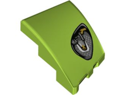 Wedge 3 x 2 Left No Studs with Aston Martin Car Headlight, Silver Checkered and Casing, Gold Bulb Pattern, Lime (80177pb002 / 6376905)