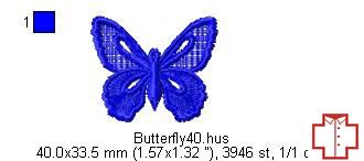 Вышивка №98 Бабочка синяя