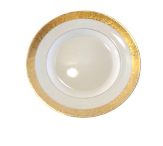 Тарелка Белая с Золотой Каймой Ретро d18см (Аренда)