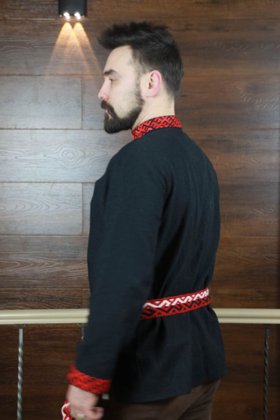 Рубаха из крапивы Сердечная со стойкой