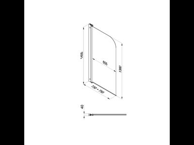 Штора на ванну Соло 75*140, хром., прозр., расп. (1место) [53815]