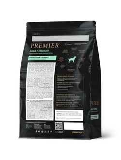 PREMIER (Премьер) сухой корм для собак средних пород, Ягненок, индейка 1 кг