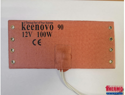 Гибкая нагревающая пластина 100 Вт 12 В (90х200) (терм.90) 8 люв. Keenovo (без 3М скотча, термодатчик на 90°С, крепится пластик. хомутами)