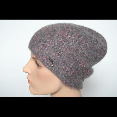 Серая с фуксией меланжевая шапка Vizio Италия 6926 CLфото