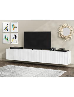 Сканди тумба под ТВ Белый/Белый Глянец