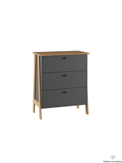 Теодора Комод ПВШ Графит/Дуб крафт