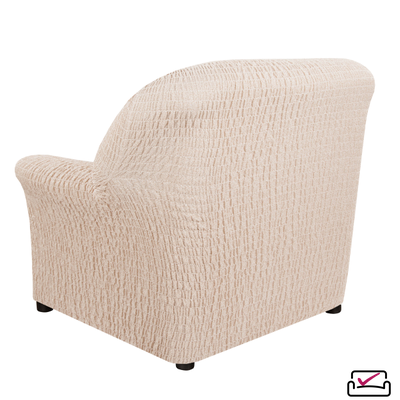 Чехол на кресло Сиена Венера Бежевый. ХЛОПОК.  Бренд Еврочехол