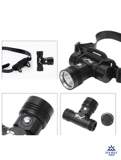 Фонарик для дайвинга налобный TrustFire L2-1200Lm (белый), кнопка