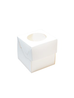 Коробки на 1 капкейк, с окном, белая