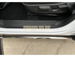 Защита  штатного порога Папа Тюнинг d53 для HAVAL F7 2024-