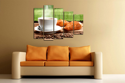 Модульная картина "Горячий сладкий кофе"