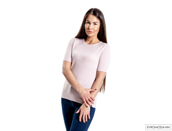 Пуловер женский шерстяной Girocollo розовый Linea Cinque 10/21085-20