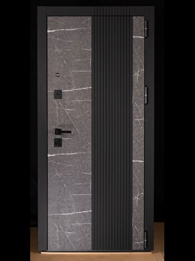 STEEL ART (МЕЛИТОПОЛЬ). NEW ТРОЯ 228Д (МАРМОРИС). ТОЛЩИНА 110 мм. ТРЕХКОНТУРНАЯ. МИНЕРАЛЬНАЯ ПЛИТА. ТОРОС ГРАФИТ/ БЕЛЫЙ МАТОВЫЙ. ДВУХЦВЕТНЫЙ КОРОБ.