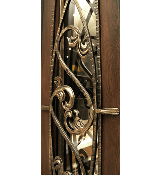 Дверь металлическая "Сударь Монарх" дуб темный + лак + патина