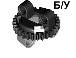 ! Б/У - Technic Turntable 28 Tooth with Black Top 99009 / 99010, Light Bluish Gray (99009c01) - Б/У