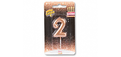 Свеча -цифра  Розовое золото