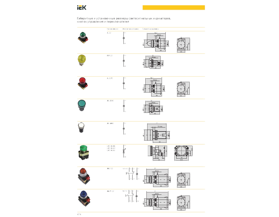 Светосигнальная арматура IEK AD-22DS BLS10-ADDS-110-K04/07 Red/Blue