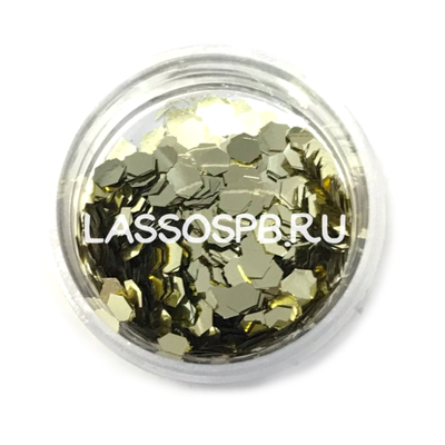 Полиэстровые блестки глиттер Бледное Золото Крупный 2,8 мм 0,5 кг