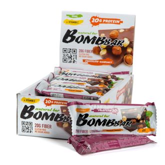 (BombBar) протеиновый батончик - (60 гр) - (шоколад с фундуком)