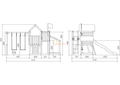 Детская площадка Савушка TooSun 3 Plus с песочницей