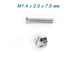 Винт М1.4*2.0*7.5 мм общего назначения серебро (100шт)