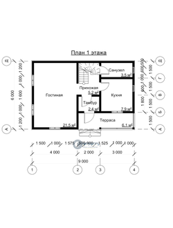 ДЖ-15 ГАБАРИТНЫЕ РАЗМЕРЫ: (9Х6М) 2 ЭТАЖА, ОБЩАЯ ПЛОЩАДЬ: 108М²