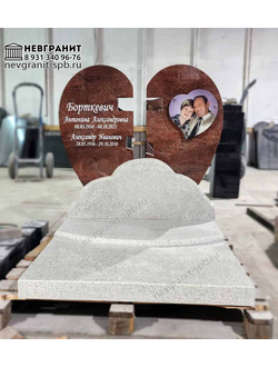 Памятник  254 сердце с цветным портертом